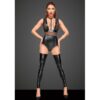 Czarne Body powerwetlook ze wstawkami F183 L Noir Handmade (E3) - obrazek 5