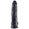 King Cock 10" Cock with Balls Black