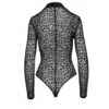 Flokowane body w panterkę z długimi rękawami S Leopard flock bodysuit with long sleeves (E3) - obrazek 6