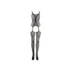 Bodystocking z pończochami połączenie siateczki i koronki Black 022 O/S (E3) - obrazek 5